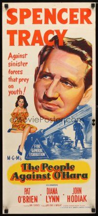 8t739 PEOPLE AGAINST O'HARA Aust daybill '51 Spencer Tracy, sinister forces that prey on youth!