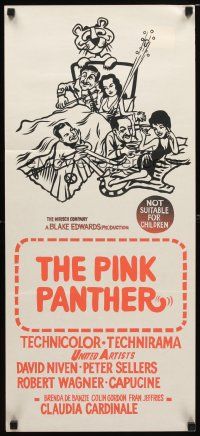 8t743 PINK PANTHER Aust daybill R60s wacky art of Peter Sellers & David Niven!
