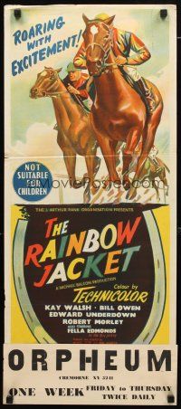 8t757 RAINBOW JACKET Aust daybill '54 Kay Walsh, Owen, Edward Underdown, horse racing artwork!