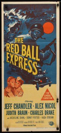8t760 RED BALL EXPRESS Aust daybill '52 Budd Boetticher, Army Devil Driver Jeff Chandler!