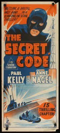 8t797 SECRET CODE Aust daybill R50s Paul Kelley, Anne Nagel, action artwork, WWII serial!