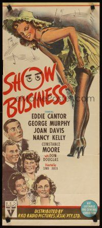 8t805 SHOW BUSINESS Aust daybill '44 Eddie Cantor, super sexy artwork of Constance Moore!