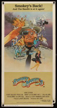 8t818 SMOKEY & THE BANDIT PART 3 Aust daybill '83 different action art of Jackie Gleason & cast!