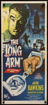 8t871 THIRD KEY Aust daybill '56 cool art of Jack Hawkins with safecracker, The Long Arm!