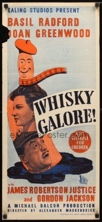 8t882 TIGHT LITTLE ISLAND Aust daybill '49 art of Basil Radford, Joan Greenwood, Whisky Galore!