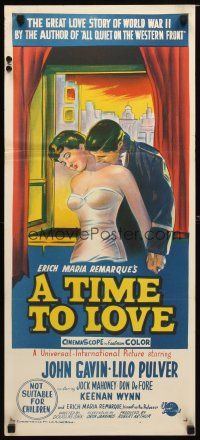 8t888 TIME TO LOVE & A TIME TO DIE Aust daybill '58 love story of WWII by Erich Maria Remarque!