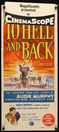 8t890 TO HELL & BACK Aust daybill '55 Audie Murphy's life story as a kid soldier in World War II!