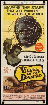 8t929 VILLAGE OF THE DAMNED Aust daybill '60 George Sanders. the story of the weird child-demons!