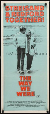 8t950 WAY WE WERE Aust daybill '73 Barbra Streisand & Robert Redford walk on the beach!
