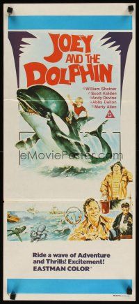 8t954 WHALE OF A TALE Aust daybill '77 Ewing Miles Brown, cool artwork of boy on dolphin!