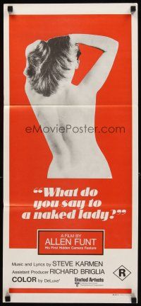 8t955 WHAT DO YOU SAY TO A NAKED LADY Aust daybill '70 Allen Funt's Candid Camera feature film!
