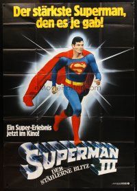 8t215 SUPERMAN III German 2p R80s cool different full-length art of Christopher Reeve!