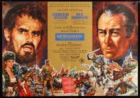 8t216 AGONY & THE ECSTASY German 33x47 '65 great different art of Charlton Heston & Rex Harrison!