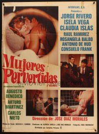 8t013 LA HORA DESNUDA Mexican poster '71 Jorge Rivero, Isela Vega, Claudia Islas, sexy images!