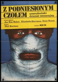 8t106 WALKING TALL Polish 23x33 '76 Joe Don Baker as Buford Pusser, Nasfeter art of bandaged man!