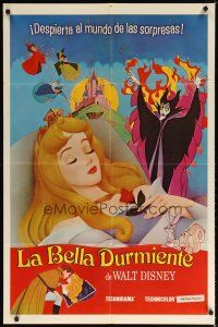 8t026 SLEEPING BEAUTY Spanish/U.S. 1sh R70s Walt Disney cartoon fairy tale fantasy classic!