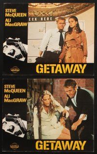 8t309 GETAWAY 14 German LCs '72 Steve McQueen, sexy Ali McGraw, Sam Peckinpah directed!