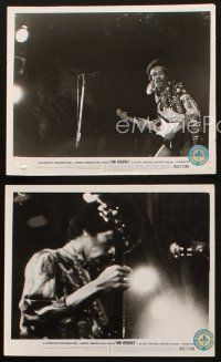 8w451 JIMI HENDRIX 3 8x10 stills '73 the rock & roll guitar god performing & behind the scenes!
