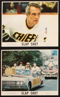 8w957 SLAP SHOT 4 8x10 mini LCs '77 Paul Newman, Michael Ontkean, Crouse, great hockey images!