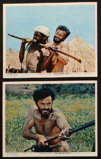 8w662 NAKED PREY 8 color English FOH LCs '65 Cornel Wilde stripped in Africa running from killers!