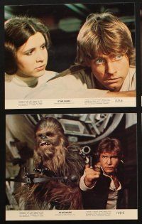 8w762 STAR WARS 8 8x10 mini LCs '77 Luke Skywalker, Obi-Wan, Han Solo, Leia, Chewbacca, R2-D2, C-3PO