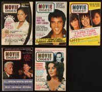 8x108 LOT OF 5 1972 MOVIE DIGEST MAGAZINES '72 Elvis Presley, Barbra Streisand, Liz Taylor +more!