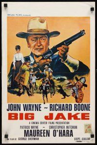 8y012 BIG JAKE Belgian '71 Richard Boone, different art of John Wayne with rifle!