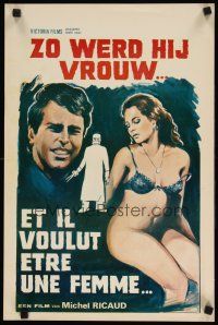 8y071 ET IL VOULUT ETRE UNE FEMME Belgian '81 sexy artwork from transvestite documentary!