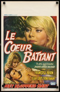 8y079 FRENCH GAME Belgian '62 Jacques Doniol-Valcroze's Le coeur battant, sexy Francoise Brion