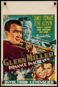 8y086 GLENN MILLER STORY Belgian '54 James Stewart in title role, June Allyson, Louis Armstrong!