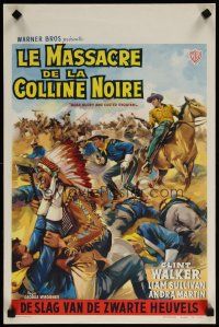 8y088 GOLD, GLORY & CUSTER Belgian '62 Clint Walker, cool cowboy vs. Native American art!