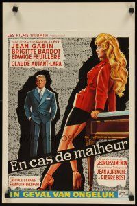8y129 LOVE IS MY PROFESSION Belgian '58 Georges Simenon's En Cas de Malheur, sexy Brigitte Bardot!