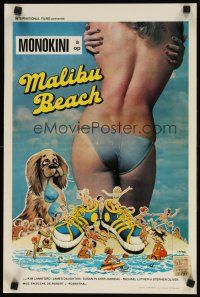 8y132 MALIBU BEACH Belgian '78 sexy topless girl in bikini on famed California beach!