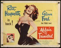 8y500 AFFAIR IN TRINIDAD 1/2sh '52 best art of sexiest Rita Hayworth in low-cut dress!