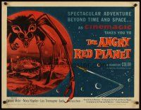 8y506 ANGRY RED PLANET 1/2sh '60 great artwork of gigantic drooling bat-rat-spider creature!
