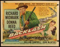 8y514 BACKLASH style B 1/2sh '56 Richard Widmark knew Donna Reed's lips but not her name!