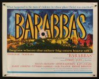 8y515 BARABBAS 1/2sh '62 Richard Fleischer, Anthony Quinn, Silvana Mangano, cool title artwork!