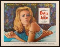 8y521 BELLE DE JOUR 1/2sh '68 Luis Bunuel, close up of sexy Catherine Deneuve!