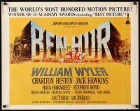 8y522 BEN-HUR 1/2sh R69 Charlton Heston, William Wyler classic religious epic, cool chariot art!
