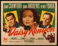 8y578 DAISY KENYON 1/2sh '47 Joan Crawford, Henry Fonda, Dana Andrews, directed by Otto Preminger!