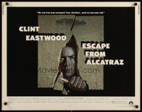 8y617 ESCAPE FROM ALCATRAZ 1/2sh '79 cool artwork of Clint Eastwood busting out by Lettick!