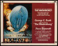 8y666 HINDENBURG 1/2sh '75 George C. Scott & all-star cast, art of zeppelin crashing down!