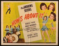 8y674 HOW'S ABOUT IT 1/2sh '43 the Andrews Sisters, Grace McDonald, Buddy Rich, musical!