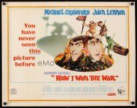 8y672 HOW I WON THE WAR 1/2sh '68 great wacky art of John Lennon & Michael Crawford on helmet!