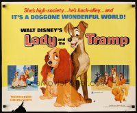 8y702 LADY & THE TRAMP 1/2sh R72 Walt Disney dog classic cartoon, includes famous spaghetti scene!