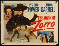 8y722 MARK OF ZORRO 1/2sh R58 masked hero Tyrone Power in costume & with young Linda Darnell!