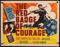 8y789 RED BADGE OF COURAGE 1/2sh '51 Audie Murphy, John Huston, from Stephen Crane Civil War novel!