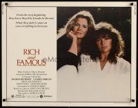 8y797 RICH & FAMOUS 1/2sh '81 great portrait of Jacqueline Bisset & Candice Bergen!