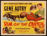 8y801 RIM OF THE CANYON 1/2sh '49 Gene Autry & Champion stalking killers through a ghost town!