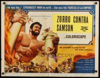 8y815 SAMSON & THE SLAVE QUEEN 1/2sh '64 Umberto Lenzi's Zorro contro Maciste, art of Samson!